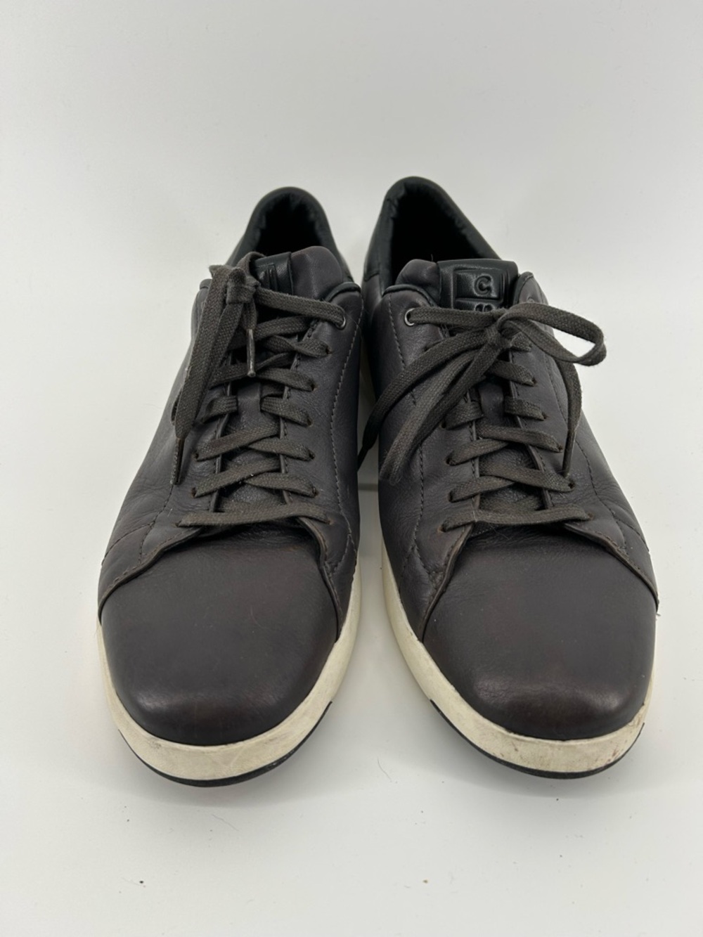 Cole Haan Gray Leather Low-Top Sneakers with White Sole - Picture 2 of 7